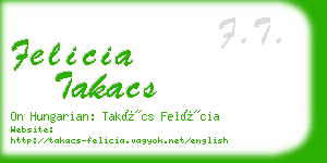 felicia takacs business card